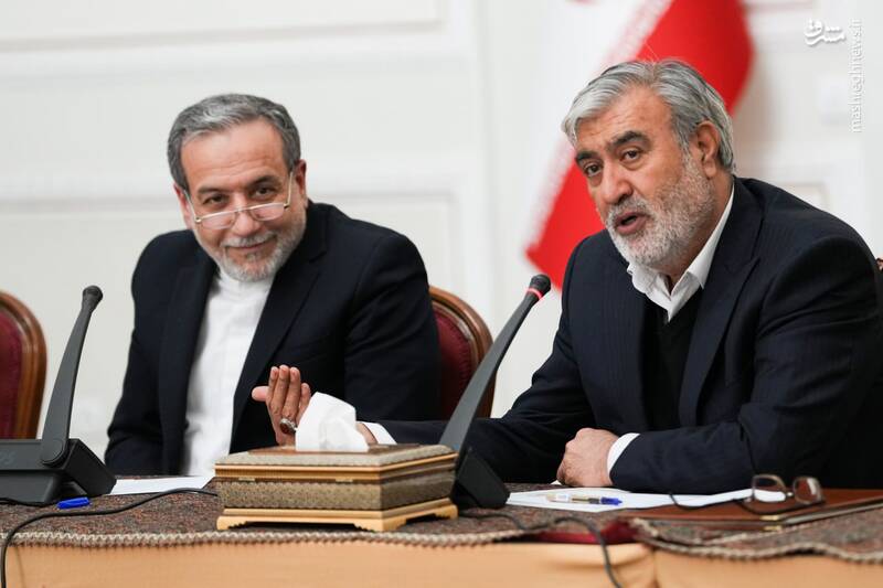 عکس/ جلسه مشترک اعضای کمیسیون امنیت ملی با عراقچی