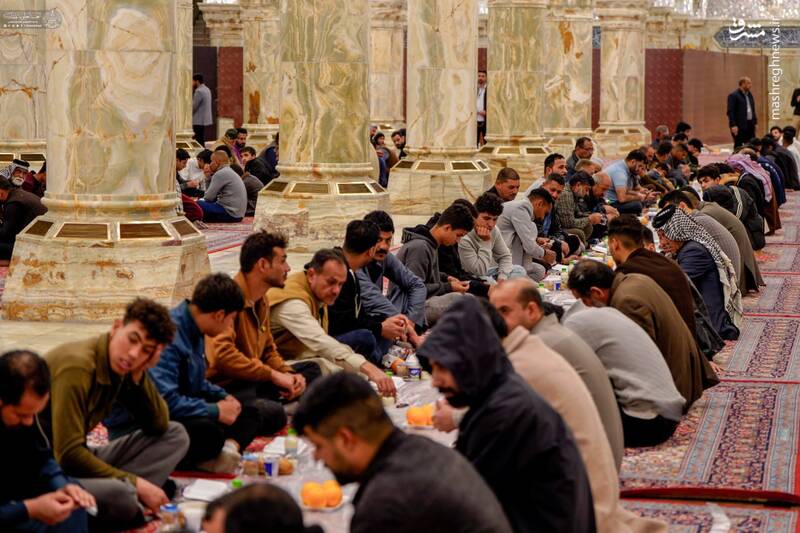 عکس/ سفرههای افطار در صحن فاطمهالزهرا(س) نجف