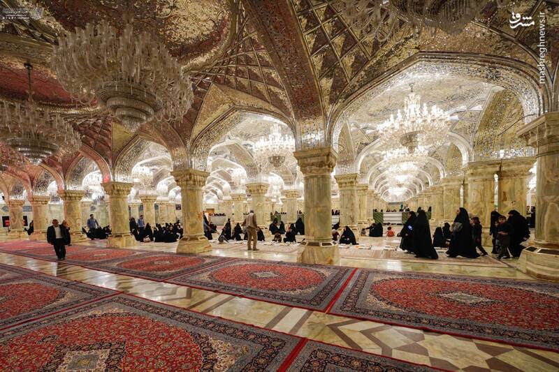 عکس/ سفرههای افطار در صحن فاطمهالزهرا(س) نجف