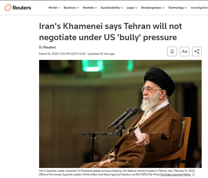 بازتاب بیانات رهبر انقلاب  در رسانههای بینالمللی