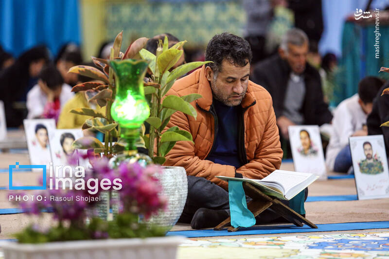 عکس/ جزءخوانی قرآن در آستان امامزاده نرمی اصفهان