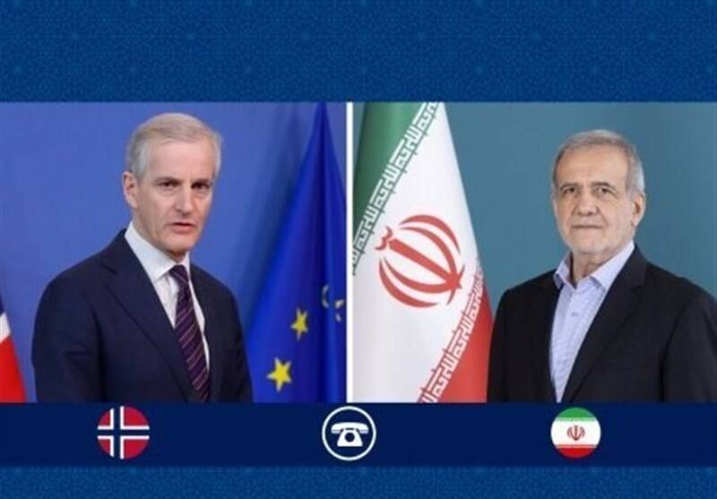 منطقه،ايران،نروژ،هرگونه،كشور،پزشكيان،تلفني،مسائل،وزير،جمهوري ...