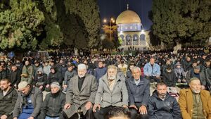 اقامه نماز تراویح در دهمین شب رمضان در مسجدالاقصی