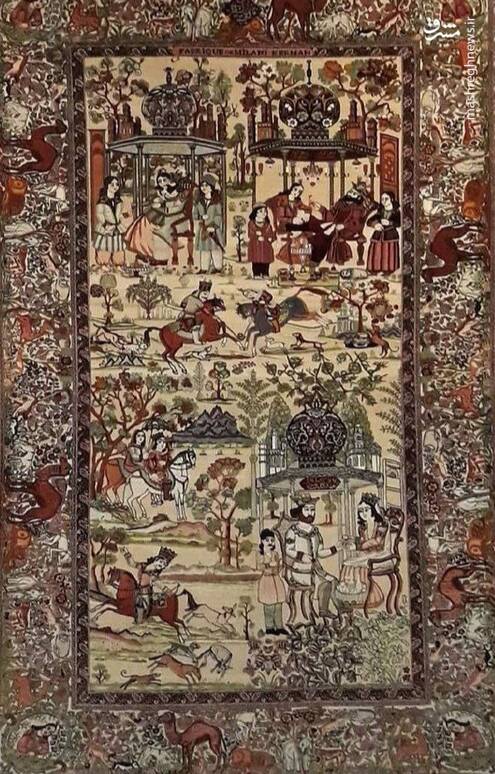 تصویری از داستان بهرام گور و صحنههای از بازی چوگان متعلق به دوران قاجار