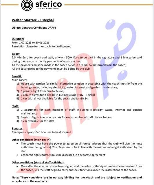 پیشنویس قرارداد پیشنهادی والتر ماتزاری به استقلال چه بود؟