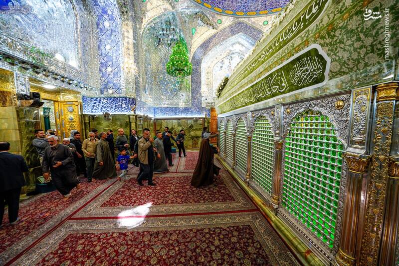 عکس/ گلآرایی ضریح امیرالمومنین برای ولادت کریم اهلبیت