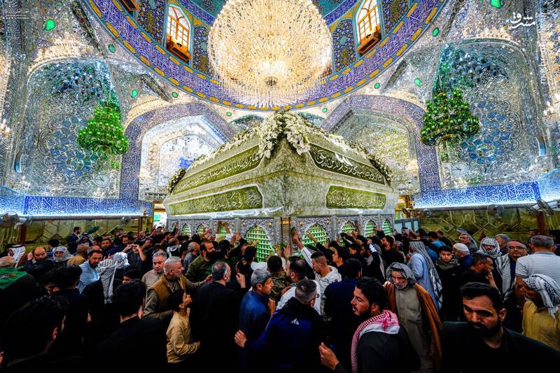عکس/ گلآرایی ضریح امیرالمومنین برای ولادت کریم اهلبیت