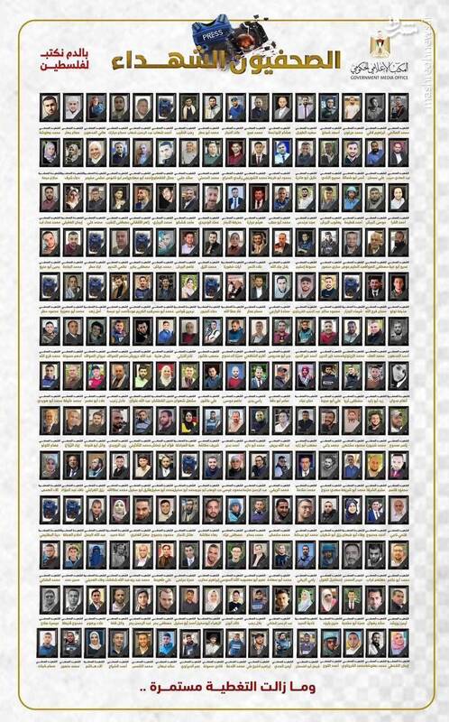 تصاویر ۲۰۸ خبرنگار فلسطینی که در جریان جنگ غزه به شهادت رسیدند