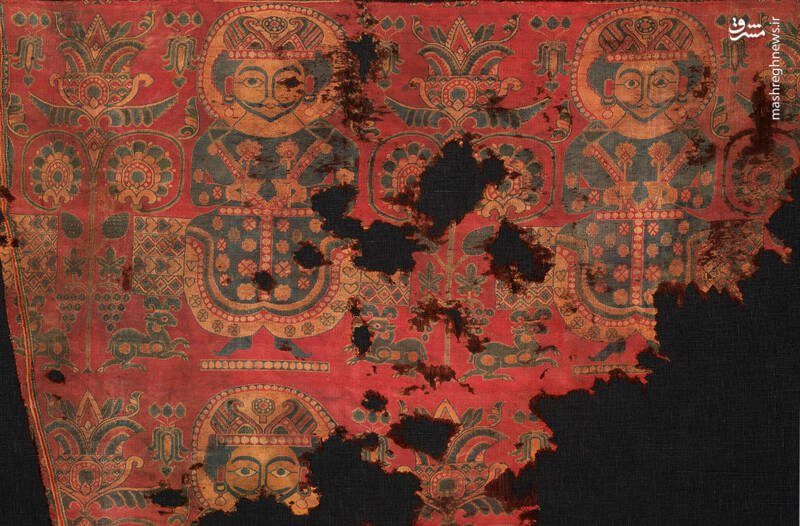 تصاویر منسوجات خلعتی ابریشمی با طرح شاهنشاه ساسانی