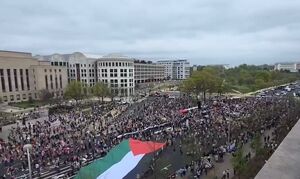 تظاهرات در واشنگتن برای پایان حمایت از نسل‌کشی در غزه