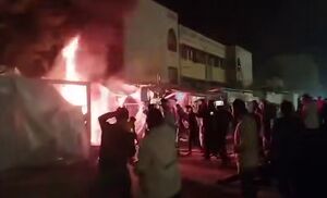 فیلم/ صهیونیست‌ها چادر خبرنگاران را به آتش کشیدند(۱۵+)