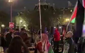 فیلم/ تجمع مقابل محل اقامت نتانیاهو در واشنگتن