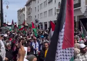 فیلم/ حمایت از مردم غزه در مغرب