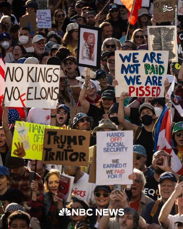 تصاویری از تجمع بزرگ اعتراضی ضد ترامپ در سراسر آمریکا