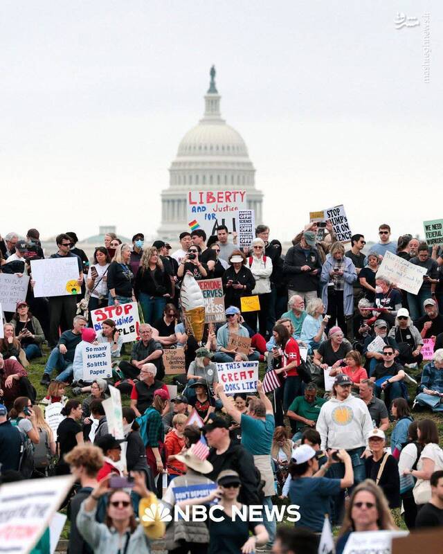 تصاویری از تجمع بزرگ اعتراضی ضد ترامپ در سراسر آمریکا