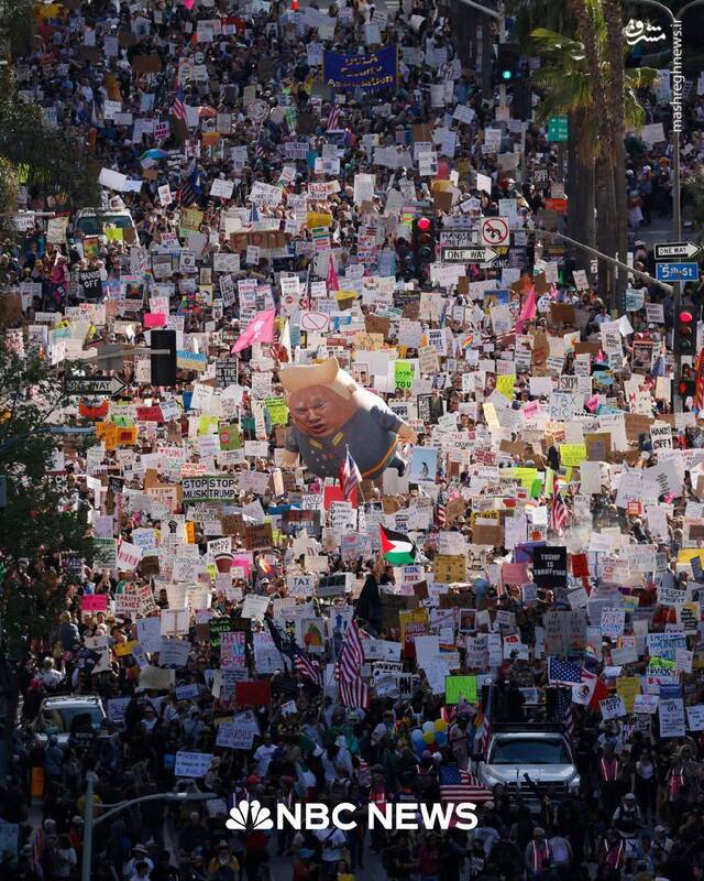 تصاویری از تجمع بزرگ اعتراضی ضد ترامپ در سراسر آمریکا