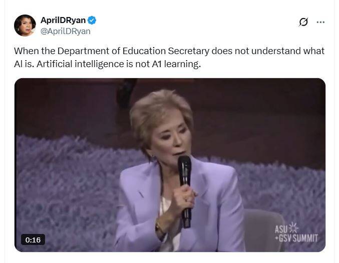 بیسوادی حیرتآور وزیر آموزش کابینهی ترامپ/ خانوم وزیر حتی اسم «هوش مصنوعی» را هم بلد نیست!