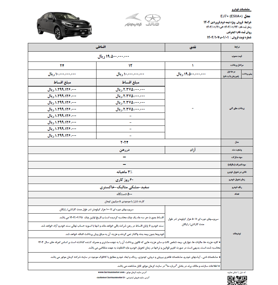 سرویسهای دورهای رایگان برای خریداران خودروی برقی کرمان موتور