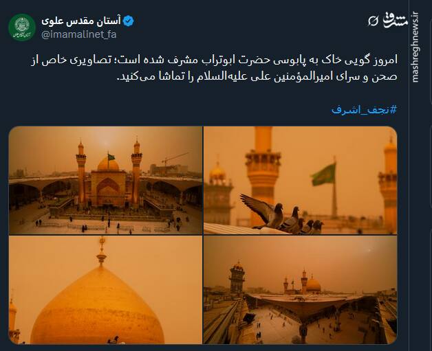 گویی خاک به پابوسی حضرت ابوتراب مشرف شده است+ عکس