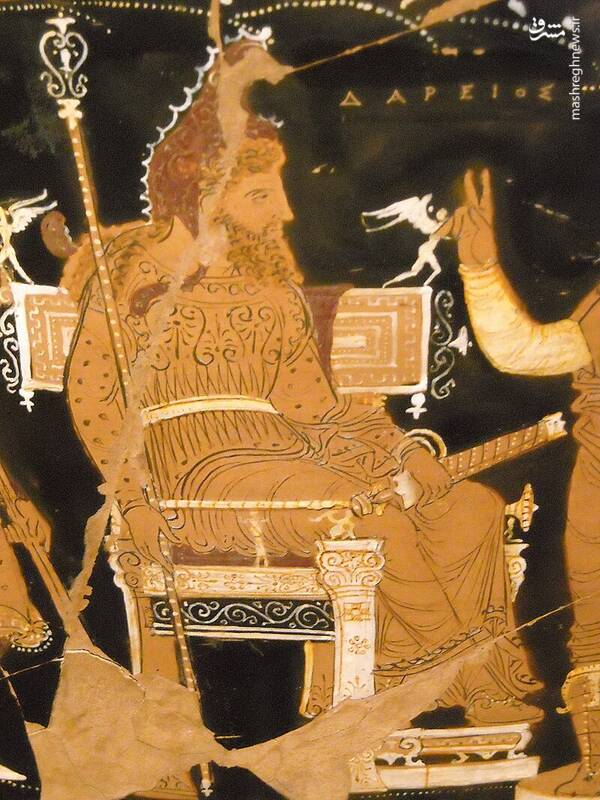 تصاویری از کوزه نقش داریوش متعلق به حدود ۴۰۰ قبل از میلاد