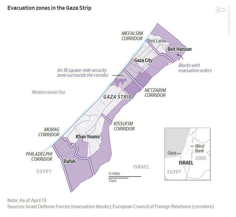 اسرائیل چقدر از نوار غزه را تصرف کرده است؟+ نقشه
