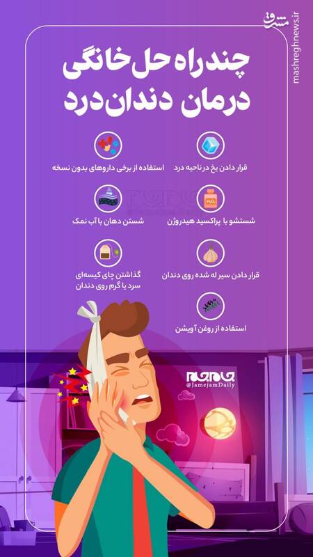 اینفوگرافیک/ چند راه حل خانگی درمان دندان درد