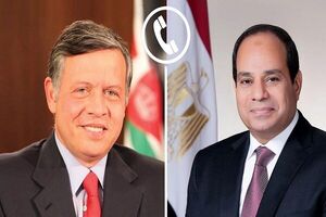 تماس تلفنی رئیس جمهور مصر با پادشاه اردن درباره غزه