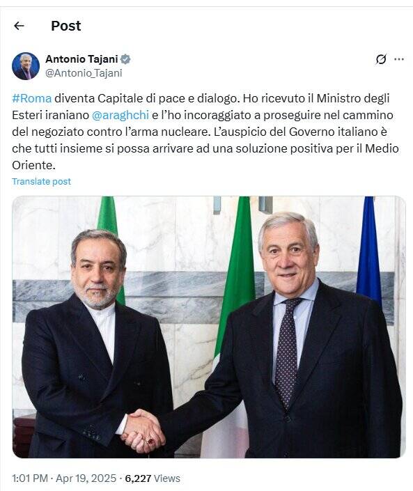 روایت وزیر خارجه ایتالیا از دیدار با «عراقچی»