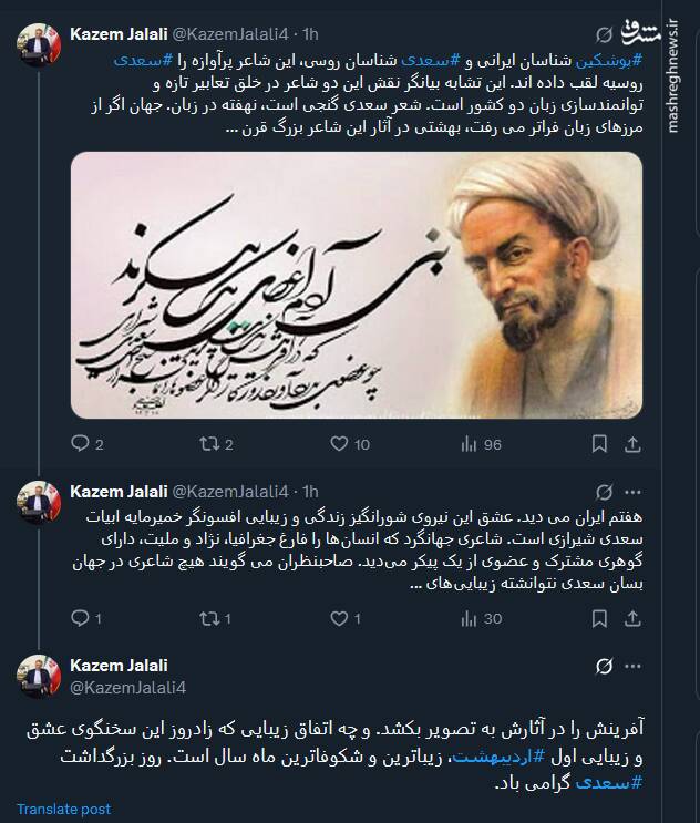 شعر سعدی گنجی است، نهفته در زبان