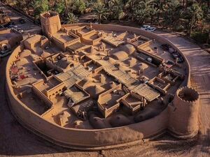 نمای هوایی از قلعه آریز در بافق