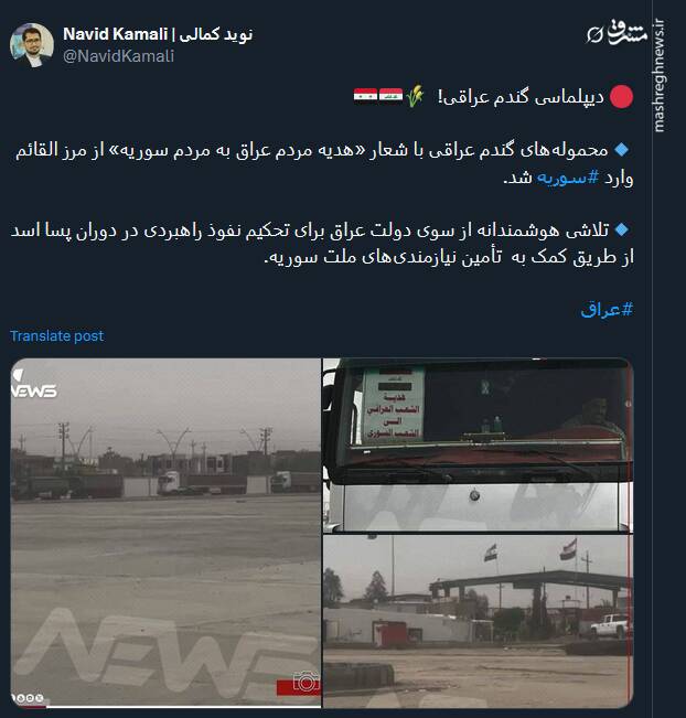 دیپلماسی گندم عراقی!