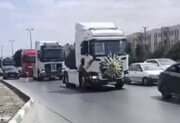 همدردی کامیون‌داران مشهدی با درگذشتگان بندر شهید رجایی