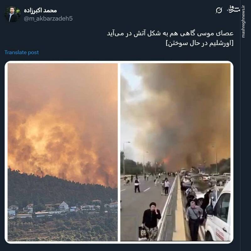 عصای موسی گاهی هم به شکل آتش در می‌آید