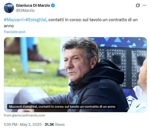 قرارداد یکساله ماتزاری با استقلال امضا شد؟