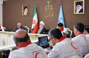 عکس/ دیدار هلال احمری‌ها با رئیس قوه قضاییه