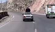 بدلکاری خطرناک در جاده ملایر