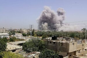 بمباران ساختمان دانشگاه اسلامی در خان‌یونس