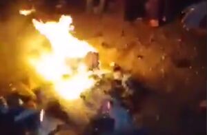 مردم سوریه هدیه ارتش اسرائیل را آتش زدند