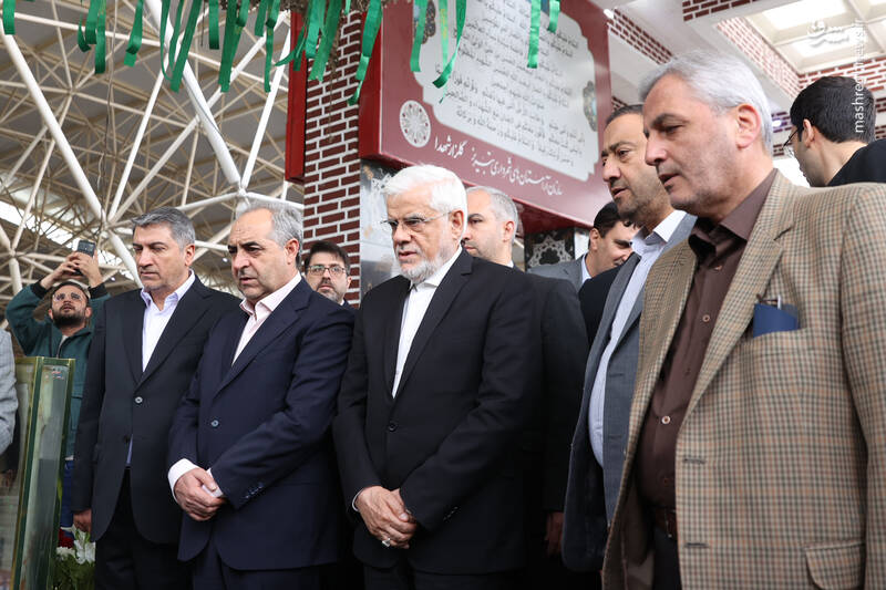 عکس/ حضور عارف در گلزار شهدای وادی رحمت تبریز