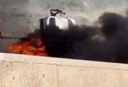 لحظه آغاز و مهار آتش‌سوزی در بلوار کاوه تهران