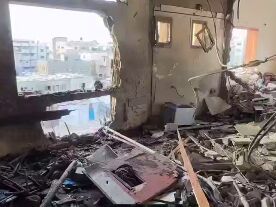 تصاویری از داخل بیمارستان ناصر که امروز توسط اسرائیل هدف قرار گرفت