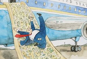 کنایه مجله نیویورکر به سفر ترامپ به کشورهای حاشیه خلیج فارس+ عکس