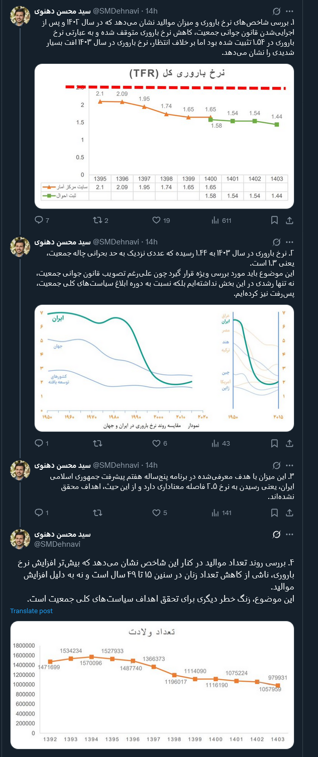 زنگ خطر برای تحقق اهداف سیاست‌های کلی جمعیت