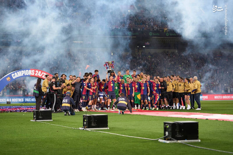عکس/ جشن قهرمانی بارسلونا در لالیگا