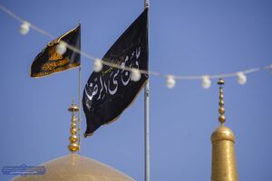 عکس/ پرچم گنبد رضوی به رنگ سیاه درآمد
