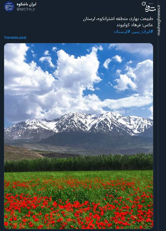 تصویری از طبیعت بهاری منطقه اشترانکوه