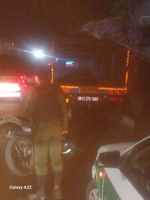 مرگ موتورسوار در برخورد با کامیون