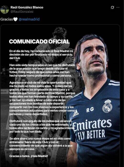 کنارهگیری رائول از سرمربیگری تیم جوانان رئال مادرید/ دلخوری اسطوره از انتخاب ژابی؟