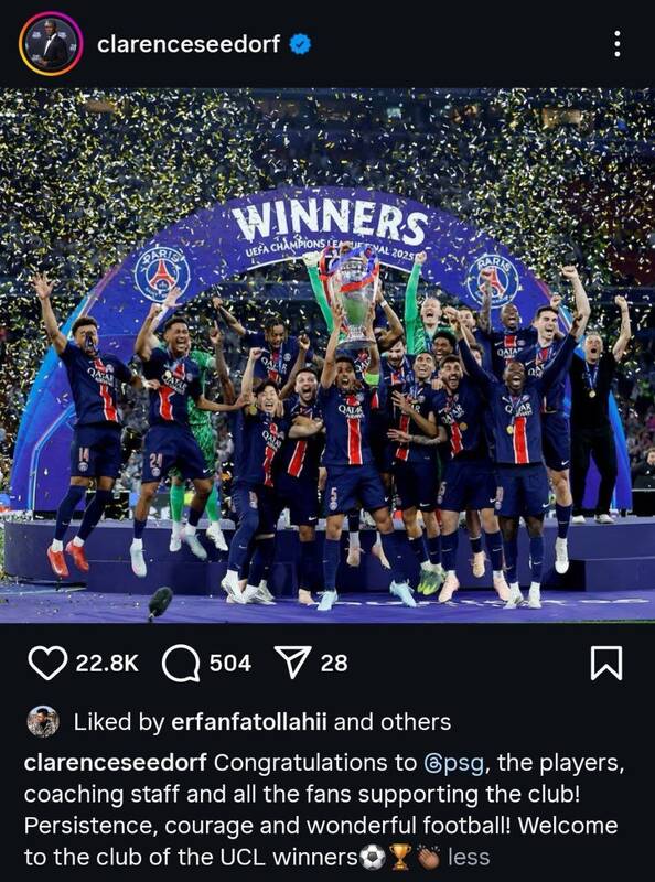 یک استقلالی قهرمانی پاری سن ژرمن را تبریک گفت! + عکس