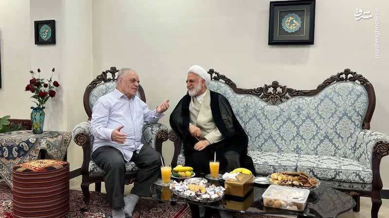حضور رئیس قوه قضاییه در منزل عزت‌الله مطهری و عیادت از وی+ عکس